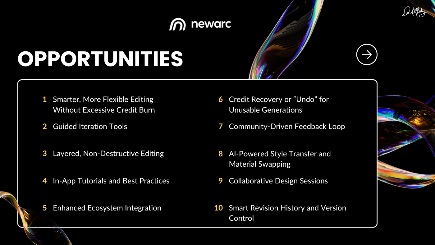 Newarc pitch, ten opportunities