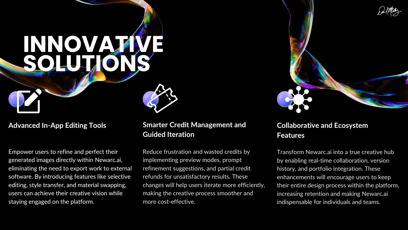 Newarc pitch, innovative solutions