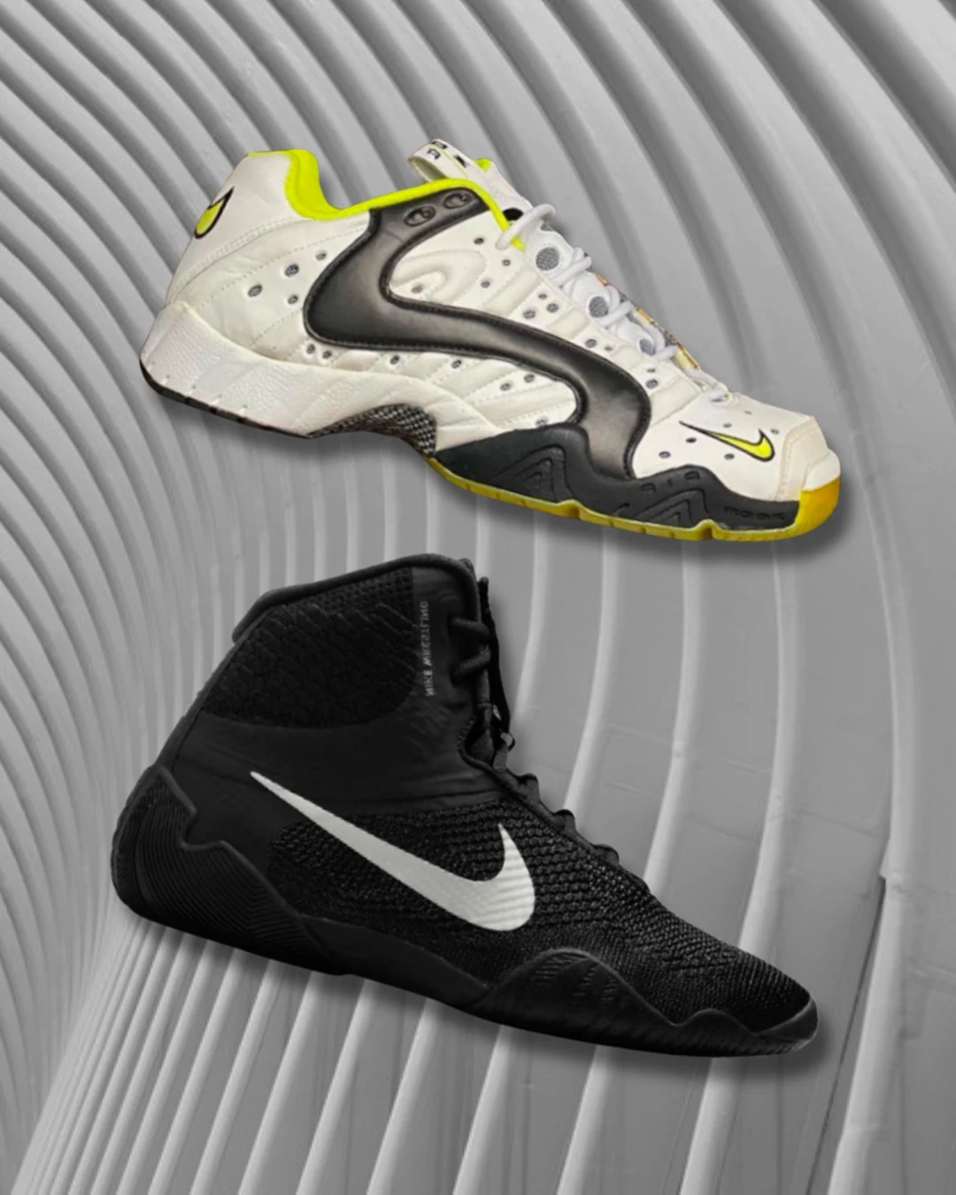 The two real Nike shoes that inspired the Grounded silhouette
