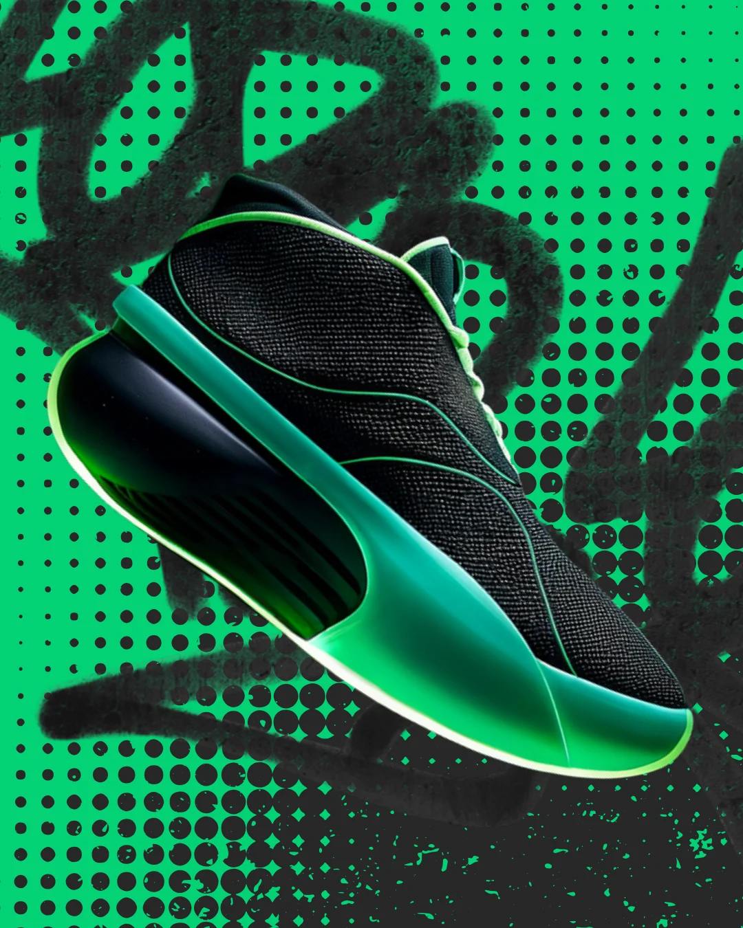 Puma concept, black and green colorway